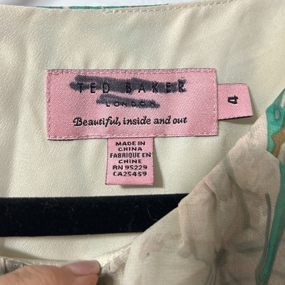 Ted Baker Timoxa Printed Ruffle Dress Ted size 4 or US 10 - Picture 3 of 8